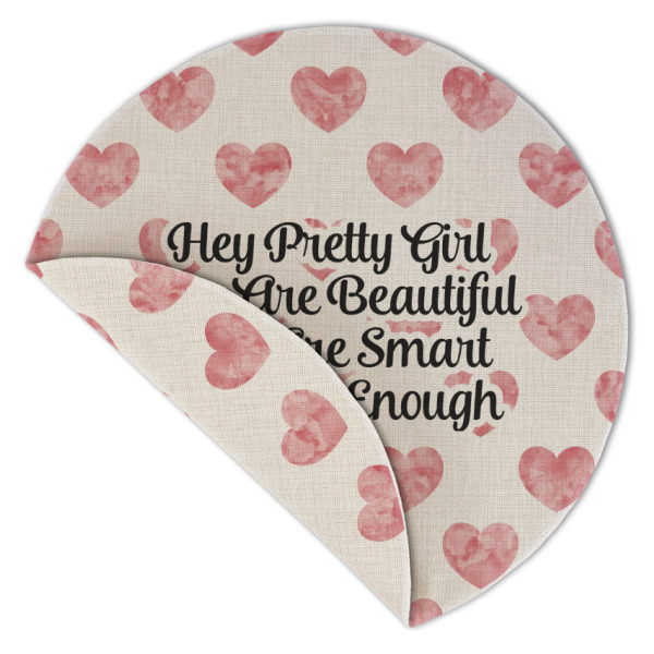 Custom Design - Round Linen Placemats - Front (folded corner double sided)