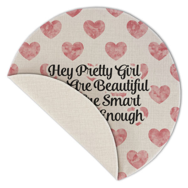 Custom Design - Round Linen Placemats - Front (folded corner single sided)