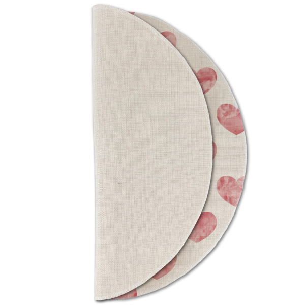 Custom Design - Round Linen Placemats - HALF FOLDED (single sided)