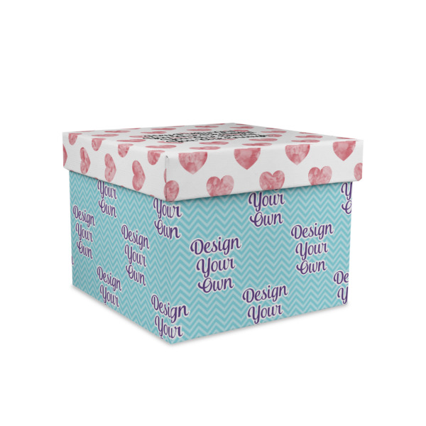 Custom Design Your Own Gift Box with Lid - Canvas Wrapped - Medium