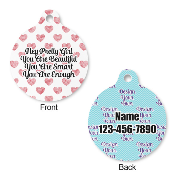 Custom Design - Round Pet ID Tag - Large - Front & Back View