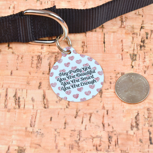 Custom Design - Round Pet ID Tag - Large - In Context