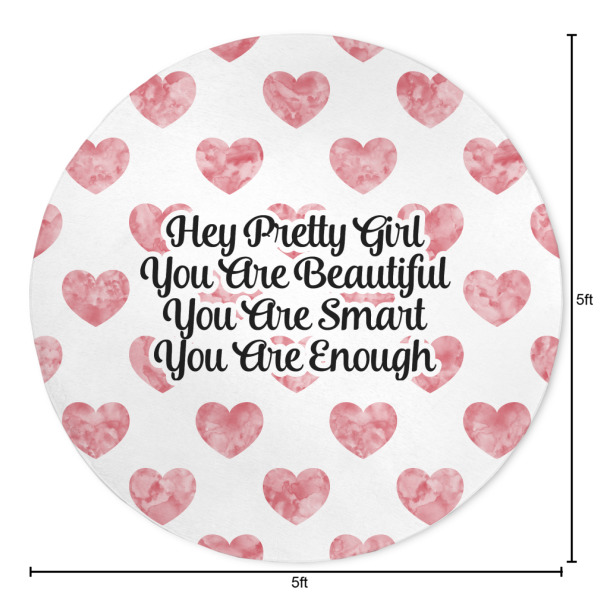 Custom Design - Round 5ft Indoor Rug - Dimensions