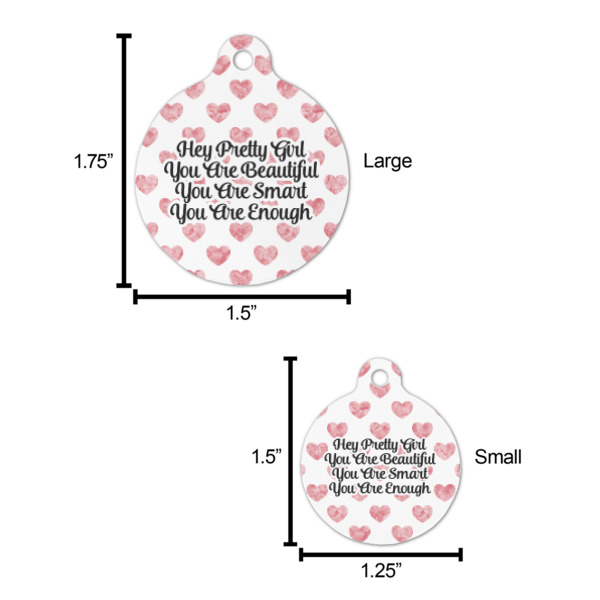 Custom Design - Round Pet ID Tag - Comparison Scale