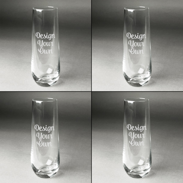 Custom Design - Champagne Flute - Set of 4 - Approval