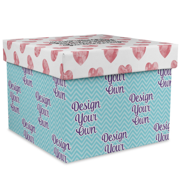 Custom Design Your Own Gift Box with Lid - Canvas Wrapped - XX-Large