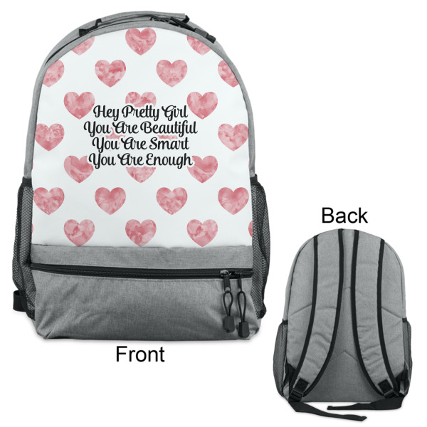 Custom Design - Large Backpack - Gray - Front & Back View