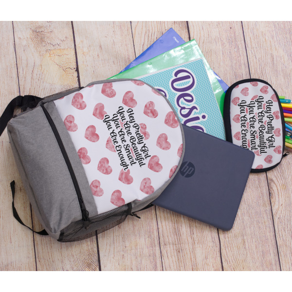 Custom Design - Large Backpack - Gray - With Stuff