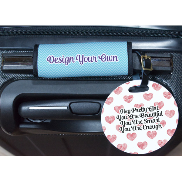 Custom Design - Round Luggage Tag & Handle Wrap - In Context