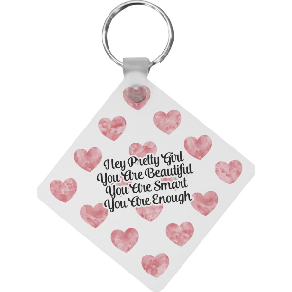 Custom Design Your Own Diamond Plastic Keychain