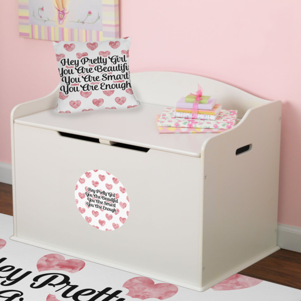 Custom Design - Round Wall Decal on Toy Chest