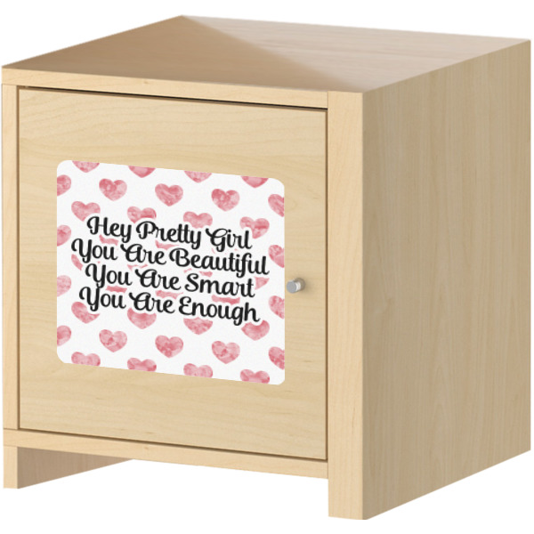 Custom Design - Square Wall Decal on Wooden Cabinet