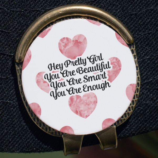 Custom Design - Golf Ball Marker Hat Clip - Gold - Close Up