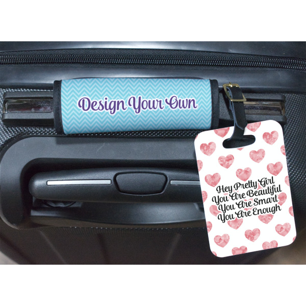 Custom Design - Luggage Wrap & Plastic Rectangular Tag - In Context