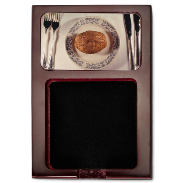 Custom Design - Red Mahogany Sticky Note Holder - Flat