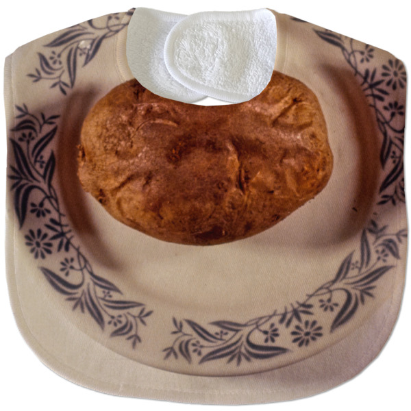 Custom Design - New Baby Bib - Closed and Folded