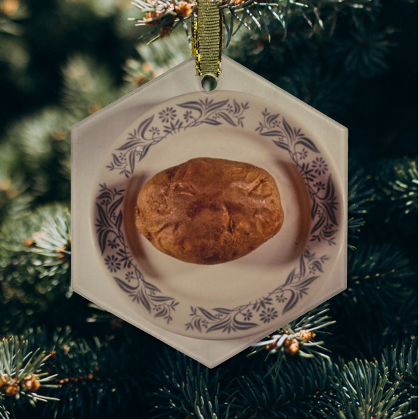 Custom Design - Frosted Glass Ornament - Hexagon (Lifestyle)