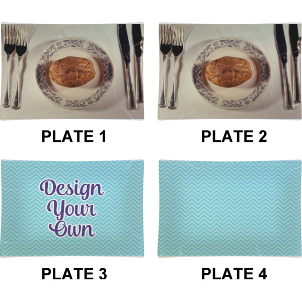 Custom Design - Set of Rectangular Appetizer / Dessert Plates (Approval)