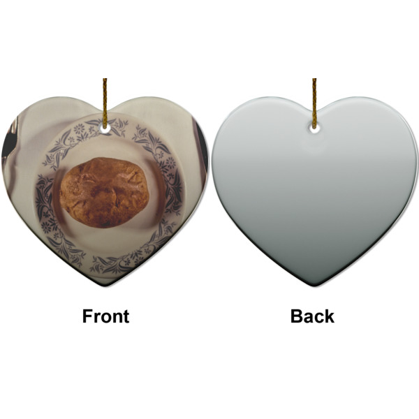 Custom Design - Ceramic Flat Ornament - Heart Front & Back (APPROVAL)