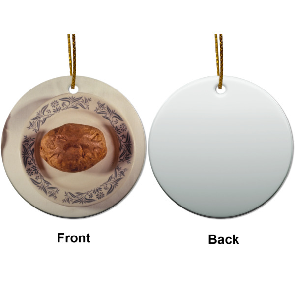 Custom Design - Ceramic Flat Ornament - Circle Front & Back (APPROVAL)