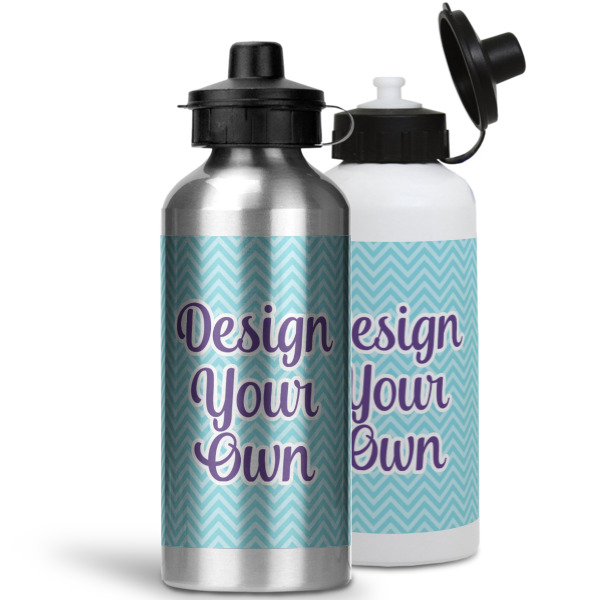 Custom Design - Aluminum Water Bottles - MAIN (white &silver)