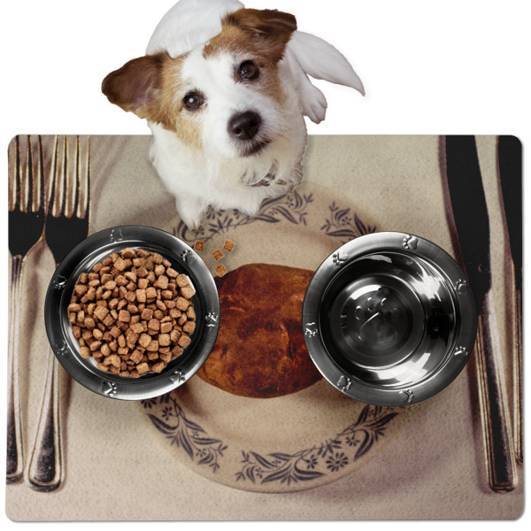 Custom Design - Dog Food Mat - Medium LIFESTYLE