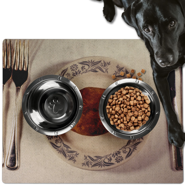 Custom Design - Dog Food Mat - Large LIFESTYLE