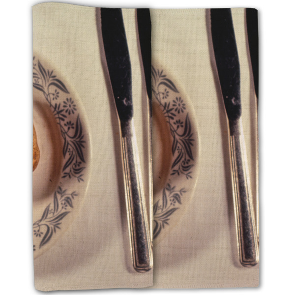 Custom Design - Linen Placemat - Double Sided - Folded Half
