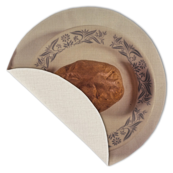 Custom Design - Round Linen Placemats - Front (folded corner single sided)