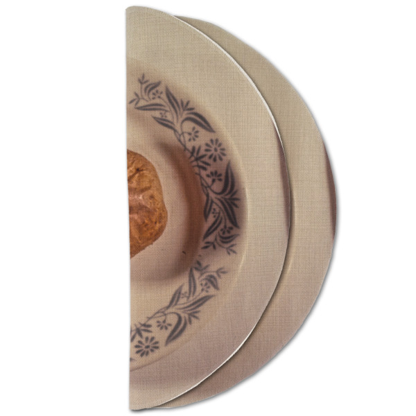 Custom Design - Round Linen Placemats - HALF FOLDED (double sided)