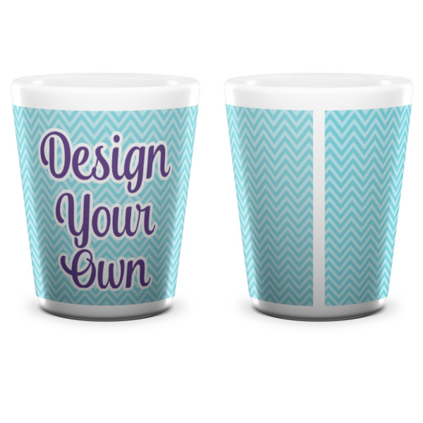 Custom Design - Ceramic Shot Glass - White - Front & Back