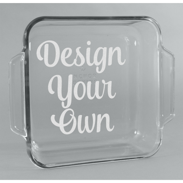 Custom Design Your Own Glass Cake Dish - 8in x 8in
