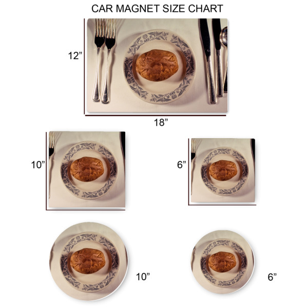 Custom Design - Car Magnets - SIZE CHART