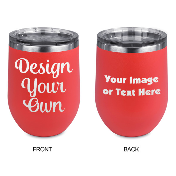 Custom Design - Stainless Wine Tumblers - Coral - Double Sided - Approval