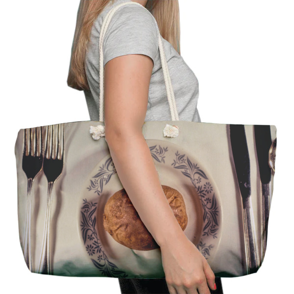 Custom Design - Large Rope Tote Bag - In Context View