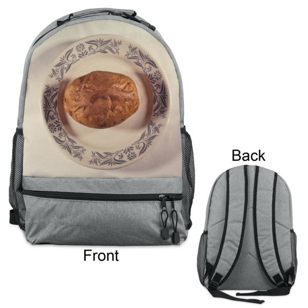 Custom Design - Large Backpack - Gray - Front & Back View