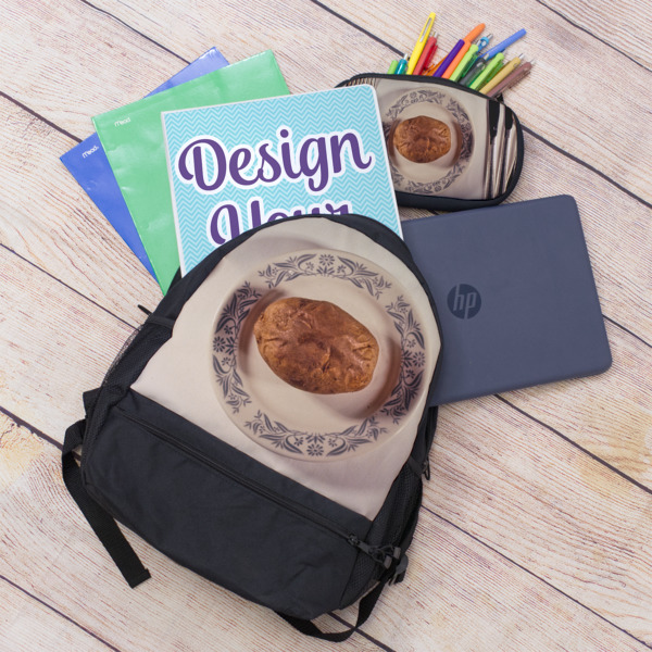 Custom Design - Large Backpack - Black - With Stuff