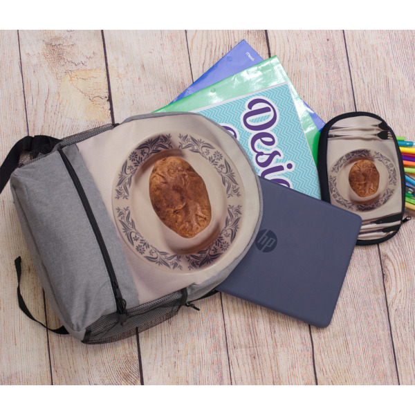 Custom Design - Large Backpack - Gray - With Stuff