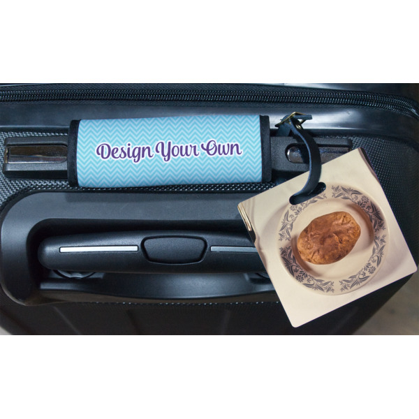 Custom Design - Square Luggage Tag & Handle Wrap - In Context