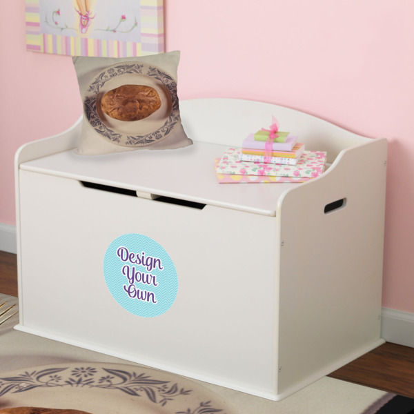 Custom Design - Round Wall Decal on Toy Chest
