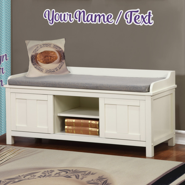 Custom Design - Wall Name Decal Above Storage bench