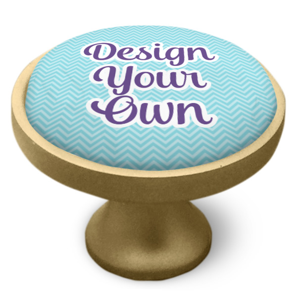 Custom Design - Cabinet Knob - Gold - Side