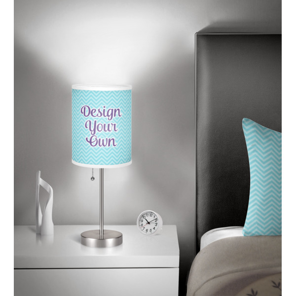 Custom Design - 8" Drum Lampshade - In Room