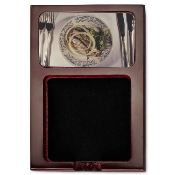 Custom Design - Red Mahogany Sticky Note Holder - Flat