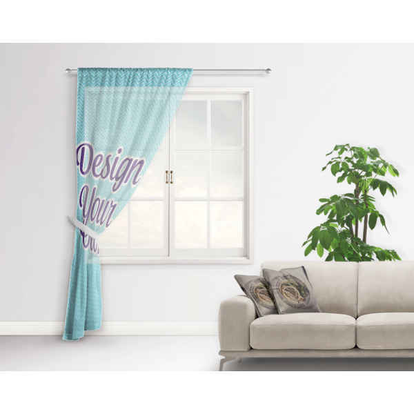 Custom Design - Sheer Curtain With Window and Rod - in Room Matching Pillow