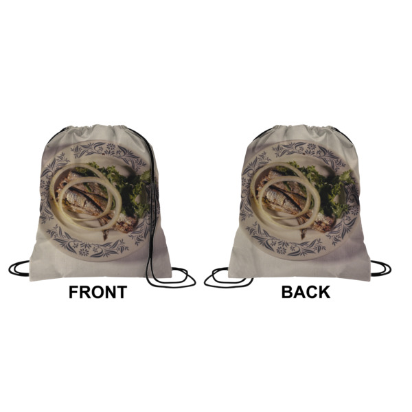 Custom Design - Drawstring Backpack Front & Back Small