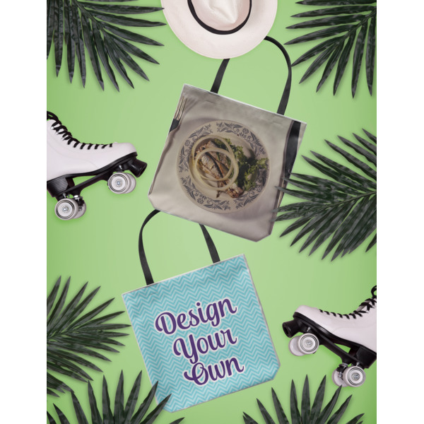 Custom Design - Canvas Tote Lifestyle Front and Back- 13x13