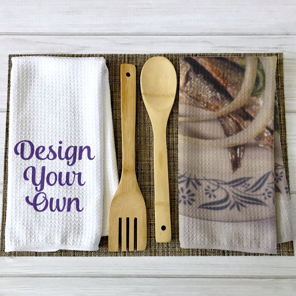 Custom Design - Waffle Weave Towels - 2 Print Styles