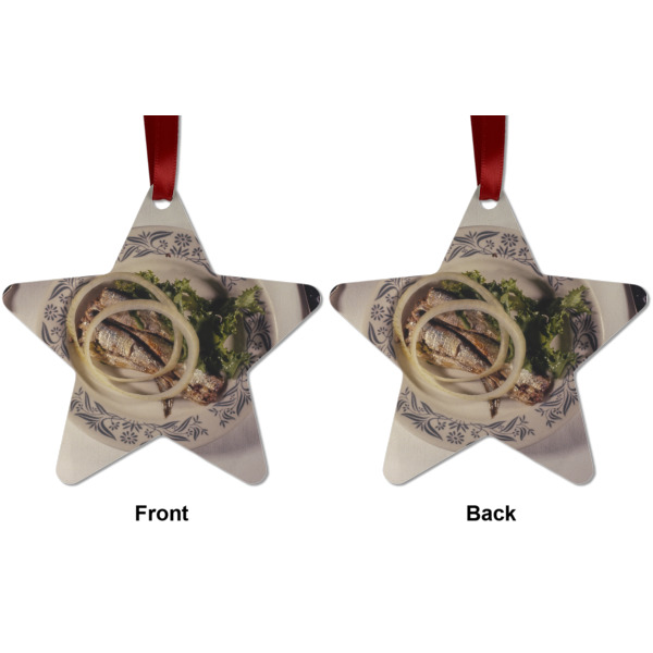 Custom Design - Metal Star Ornament - Front and Back