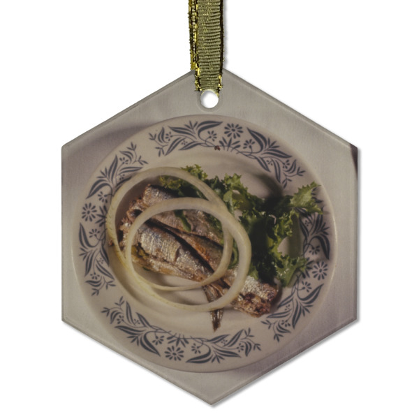 Custom Design - Frosted Glass Ornament - Hexagon